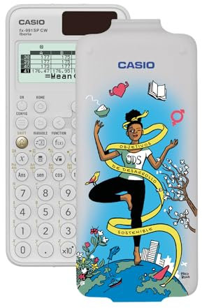 Casio FX-991SP CW, Wissenschaftlicher Taschenrechner mit SDS, illustriert von Paco Roca, empfohlen für den spanischen und portugiesischen Lebenslauf, 5 Sprachen, mehr als 560 Funktionen, Solar, Weiß