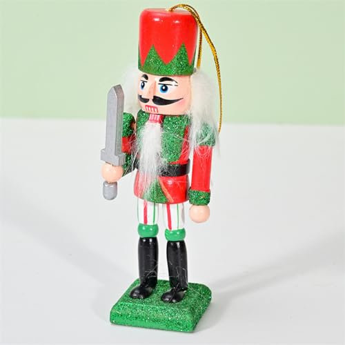 12,5 cm Weihnachten Farben Holz Nussknacker Soldat Nussknacker Spielen Band Puppen Desktop Handwerk Ornamente