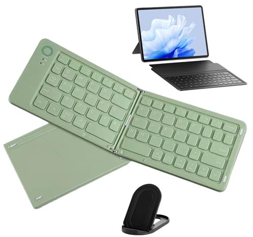 Idezek Teclado Plegable inalámbrico - Teclado de Viaje Plegable,Teclado Plegable ultradelgado portátil, Teclado Plegable para Viajes de Negocios, fácil de Cambiar hasta 3 Dispositivos