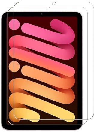 WEOFUN 2 protectores de pantalla para iPad Mini 7 (A17 Pro 2024) / iPad Mini 6 (6ª generación, modelo 2021) de 8,3 pulgadas, dureza 9H, protector de pantalla de cristal 2.5D