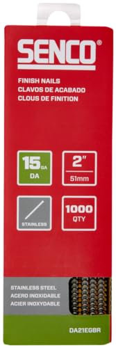SENCO DA21EGBR 2 15 Gauge Angled Finish Nails, Stainless Steel Finish 1,000 Count Pack