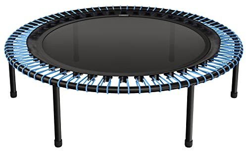bellicon Mini studsmatta 125 cm (blå) | repringfjädring upp till 150 kg | Inomhus fitness studsmatta för vuxna | vikbara ben