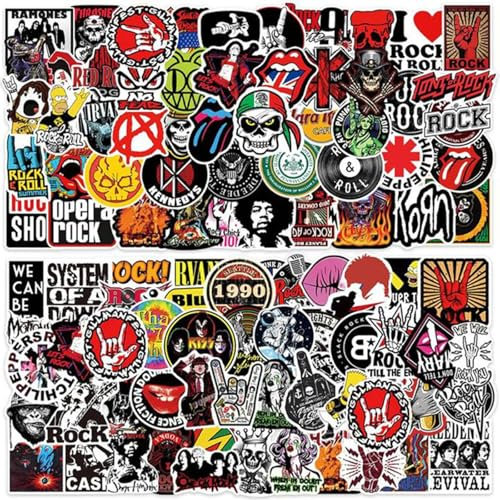Hip Hop Aufkleber Sticker Set 100 Stücke, Rock Band Punk Aufkleber, Vintage Graffiti Decal Sticker Set, Vinyl Skateboard Aufkleber für Laptop, Koffer, Helm, Motorrad, Skateboard
