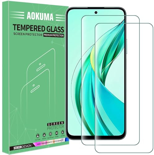 AOKUMA Protector de Pantalla para Honor 90 Smart/Honor X7b 5G, [2 Unidades] Cristal Templado para Honor 90 Smart Fácil Instalación, Vidrio templado 9H,Sin Burbujas, Alta Definicion,Anti-Arañazos