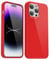 Svanove for iPhone 14 Pro Max Case Silicone, Glossy Soft Rubber Gel Jelly Cute Protective Plastic Simple Plain Phone Case Cover for Women Girl, Slim Thin Flexible Shockproof TPU, Red
