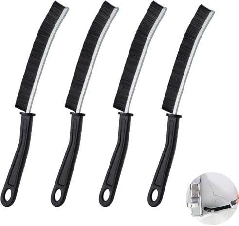 SUOXU Cepillo de limpieza de grietas, 4 piezas de cerdas duras, cepillo de limpieza de grietas, limpieza profunda del cepillo de limpieza para inodoro, baño, cocina y herramienta de limpieza del hogar
