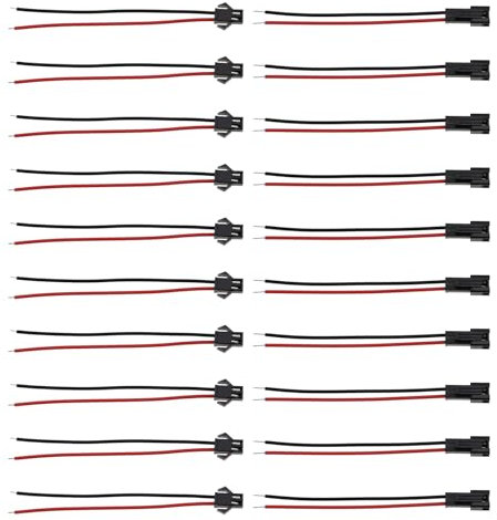 ECSiNG SM-2-poliges Steckverbinder-Set, Stecker und Buchse, Länge 10 cm, Drahtverbinder für RC-Modelle, Batterie-Reparatur, LED-Lichtleiste, Lampe, Spielzeug, Modellbau, 10 Paar