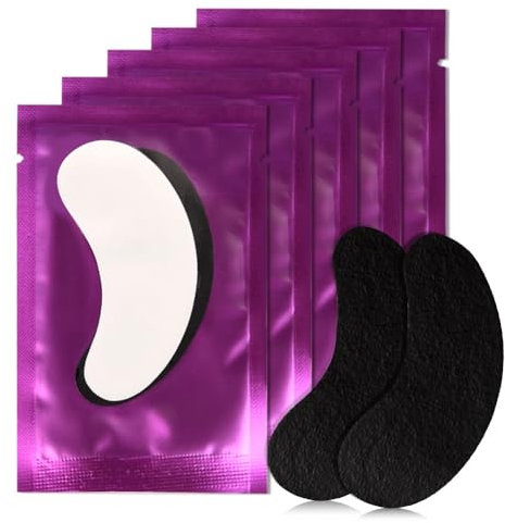 Lunamoon Augenpads für Wimpernverlängerung Wimpern Pads UV Wimpernverlängerung Pad Wimpernlifting Eye Gel Patch for Eyelash Extensions 50Paar (BLACK PURPLE)