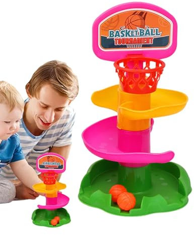 Poupangke Ball Drop -Spiel Kleinkind, Tisch -Top -Basketballspiel - Ball DIE Slide GLAY Game,Interaktive Schiebkugel Turm Frühschulversorgungen für Kleinkind