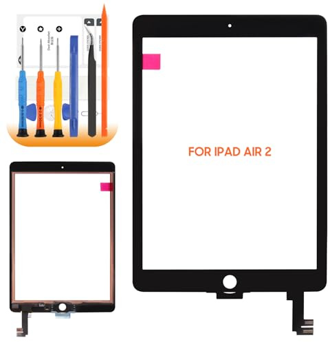 für iPad Air 2 Touchscreen Ersatz für iPad Air2 Gen Generation A1566 A1567 9,7 Zoll Digitalisierer Bildschirm Ersatz Glas Panel mit Reparatur (Schwarz, kein LCD Display)