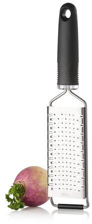 AdHoc Maxi Reibe GIANO 2-Wege Grob, Doppelseitige Gemüsereibe & Käsereibe | Edelstahl Küchenreibe für Obst & Käse, rutschfester Griff, Schutzhülle, grobe Küchenreibe, Spülmaschinenfest