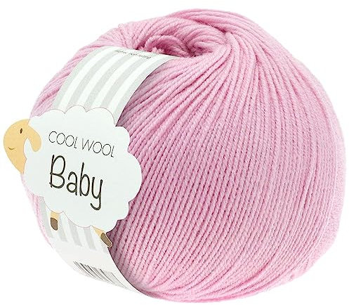 LANA GROSSA Cool Wool Baby | 100% Schurwolle Merino, filzfrei | Handstrickgarn aus 100% Schurwolle (Merino) | 50g Wolle zum Stricken & Häkeln | 220m Garn FB 216