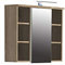 FORTE Veris Hängeschrank mit 1 Spiegeltür, Holzwerkstoff, Sonoma Eiche / Weiß Hochglanz, 68,1 x 68,6 x 20 cm