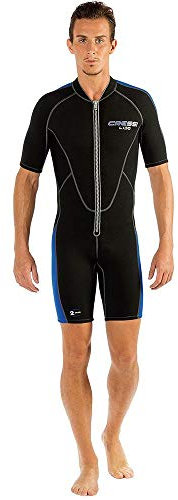 Cressi, Lido Man 2 mm, Shorty Neoprenanzug aus hochelastischem Neopren, Herren, Schwarz-Blau, L