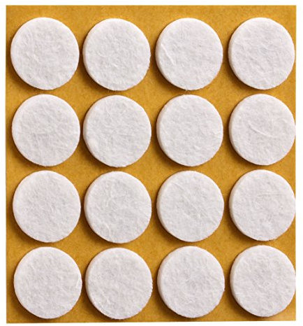 peha Filzgleiter - Möbelgleiter selbstklebend - 3,0 mm stark, weiß, rund 15 mm (20 STK.)