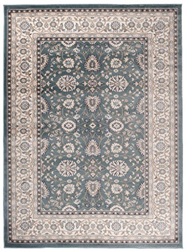 Carpeto Teppich Flur 120x170cm Blau Klassisch Traditionell Weich Mittelflor