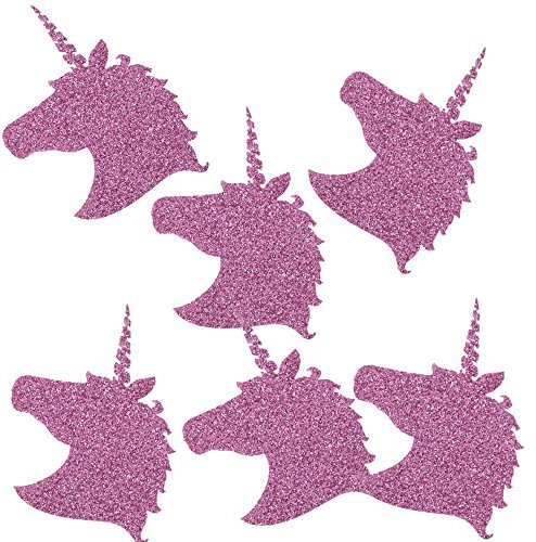 12 Textil Patch Aufbügler Aufbügelflicken Applikation Einhorn lila Glitter zum Selber Flicken Stylen Dekorieren ca. 6x4.5 cm DIY