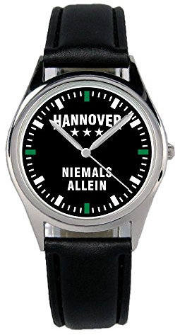 KIESENBERG Armbanduhr Hannover Geschenk Artikel Idee Fan Damen Herren Unisex Analog Quartz Lederarmband Uhr 36mm Durchmesser B-2360
