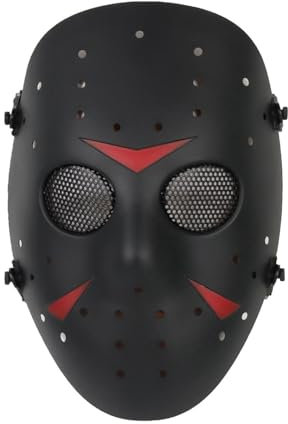 JOYASUS CS-Spiele Metal Mesh Mask Safeguard Vollgesichtsschutzmaske für Halloween Masquerade Cosplay Costume Party (Schwarz)