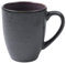 BITZ Kaffeetasse/Kaffeebecher, Tasse aus robustem Steinzeug, 30 cl, schwarz außen/lila innen