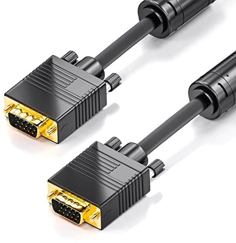 CABLEPELADO Cable SVGA | Cable para Monitor | Conexión Tipo D-Sub HDB15 | Resolución máxima 2048 X 1536 | Protector 2 Filtro de Ferrita | Apto para Monitor, proyector y PC | 6 Metros | Negro