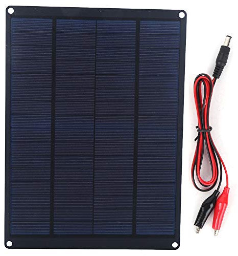 Panneau Solaire Portable 10 W 12V Panneau Solaire Monocristallin Etanche Chargeur d'entretien Solaire Portable Ponocristallin Panneau Solaire pour Téléphone Portable Voiture Camping-Car