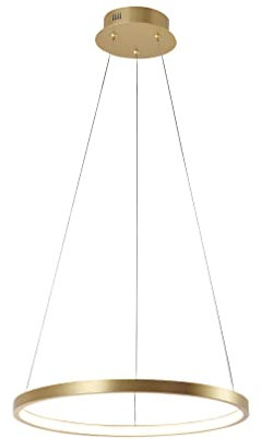 LeuchtenDirekt LED Pendelleuchte CIRCLE, gold, 1xLED-Board/19 Watt/3000K, Innenleuchte, IP20, Durchmesser 39cm, filigran, 11522-12