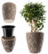KADAX Pot de Fleurs Haut, Jardinière en Plastique de Grande Taille avec Motif Moderne pour Sublimer Votre Intérieur ou Extérieur, Bac à Fleur (Beige, 42 cm)