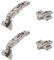 2 x siwitec Blum CLIP top BLUMOTION 155° Scharnier zum Anschrauben mit Feder, Softclose, vernickelt, Eckanschlag, inkl. Kreuzmontageplatten