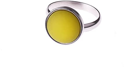 Adi-Modeschmuck verstellbarer Ring 'Elisa', 12mm Polaris Cabochon in einer in der Größe verstellbaren Fassung aus Edelstahl, handgefertigt in Berlin (Olivgrün)