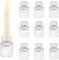 Hewory Kerzenhalter Glas Kerzenständer Stabkerzen: 10er Set Klein Stabkerzenhalter für Hochzeit Tischdeko Klar Kerzenhalter Stabkerze für Deko Wohnzimmer Weihnachten