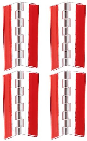 sourcing map 4Stk Acryl Scharniere 75x45mm Selbstklebend Klar Scharnier mit Edelstahl Welle Dauerhaft Piano Scharniere für Kabinett Schublade Display Stand