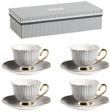 Coffret de 4 tasses à café Madame de Récamier - Gris
