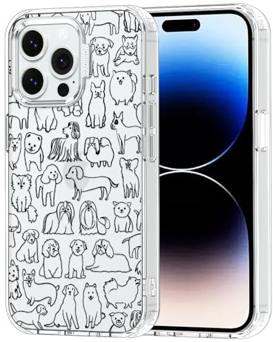 MOSNOVO Case for iPhone 14 Pro Max, [Buffertech 6.6ft Military-Grade Drop Protection] [Anti Peel Off Tech] Clear TPU Bumper Phone Case Cover Design - Doodle Dog