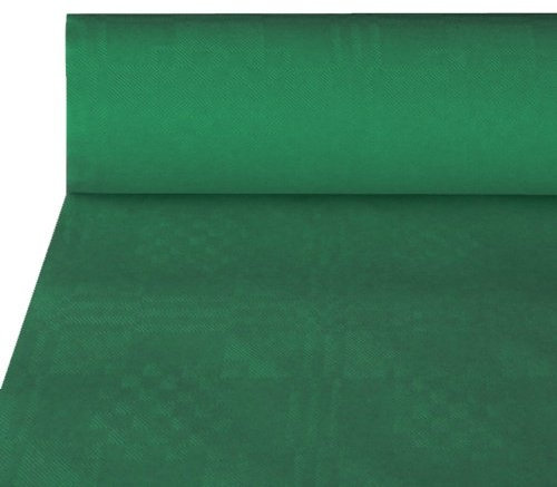 DeinPack 1 x Tischdeckenrolle 1m x 50m dunkelgrün | Damast Tischtuch Rolle | Einweg Tischdecke 50 Meter lang 1 Meter breit, ideal für Jede Party, Vereinsfeier, Geburtstagsfeier, Bierzelt Garnitur