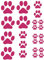 Confox - Katzen/Hundepfoten Sticker. 23er Aufkleber Set in vielen Farben: 12 Stück 2,7x2,6 cm, 5 Stück 4,3x4,1 cm, 6 Stück 7,4x7 cm. (Pink)