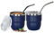 4oz Stackable Cup, Vacuum Insulated Espresso Cup Set of 2, Espresso Shot Glass for Coffee, Double Wall Stainless Steel Mini Tumbler Shot Glasses with Straw and Lid (A-navy2P, 4oz)