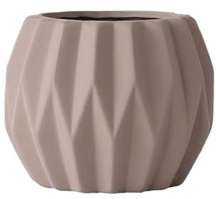 KLLJHB Maceta de Terracota Color Moca, Redonda, con Texturas geométricas y Orificios de Drenaje, para habitación, balcón, jardín, Oficina (2 tamaños), macetas pequeñas (un Color)