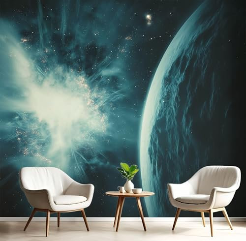 Seidenstoff Fototapete 3D Effekt Weltraum Nebel Tapete, Wandtapete Für Wohnzimmer Schlafzimmer Kinderzimmer Büro Tapete, Universum Wandtapete ‎Dekoration ‎150x105cm (B×H)