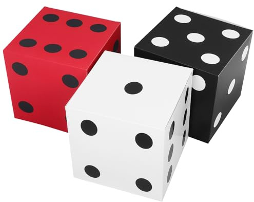 VANZACK Große Jumbo Würfel 28cm aus Robustem Material – 3 Stück Partydekoration für Vegas und Kartenspiel Mottopartys Abschlussfeiern und Brettspiel Zubehör