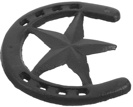 Lurrose Cast Iron Horseshoe Wall Art Metal Sculpture Decorative Hanging for Entryway and Garden Wall Ornament