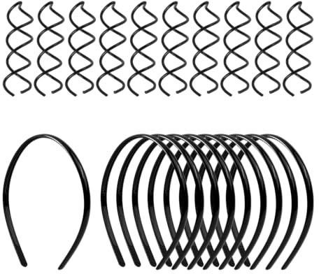 10 Bandes De Cheveux Noires Brillantes Et 10 Épingles À Cheveux En Spirale, Accessoires Capillaires De Base Simples, Adaptés Aux Stylistes Pour Attacher Leurs Cheveux Quotidiennement.
