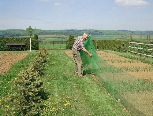 ARNDT Grüner Gartenzaun 20 m x 80 cm Hühnerzaun + 12 Pfähle Hühner-Zaun Geflügelzaun Garten