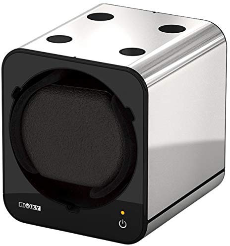 Boxy Fancy Brick Uhrenbeweger - Farbe PLATIN - mit Netzadapter – von BECO Technic – MODULARES SYSTEM - Power Sharing Technologie - Programmierbar – Qualitativ hochwertig