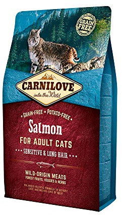 Carnilove Carnilove Lachs Sensitive & Long Hair Trockenfutter für Katzen, 400 g