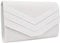 Best World 4 Yu Wocharm Womens V Shape Suede Clutch Evening Prom Purse Bridal Shoulder Handbags(White)