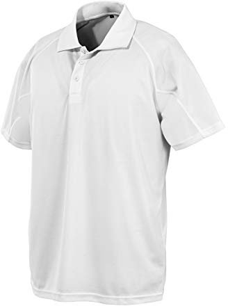 Spiro Unisex Impact Performance Aircool Polo Shirt, White, XXS, Quick Dry Fabric