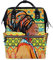 Bigjoke Wickelrucksack Afrikanische Frau, Tribal, bunt, multifunktional, große Kapazität, Baby-Wickeltasche, Reißverschluss, lässig, stylisch, Reiserucksäcke für Mama, Papa, Babypflege