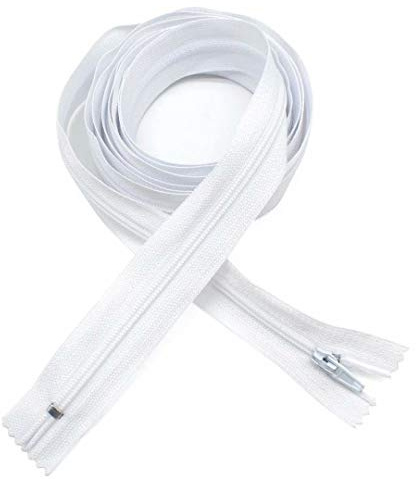 E-Goal 1 pz 200 cm sarto cucito nylon bobina chiusa cerniera sottile (bianco)