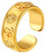 Suplight 18k vergoldet Offener Ring für Männer Frauen 7,2mm breit Sternzeichen Löwe Band Ring verstellbar Retro-Stil Fingerring Modeschmuck für Geburtstag